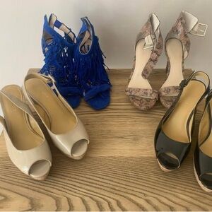 Nine West Women's Heels - Black, Cream, Blue, Snake Print